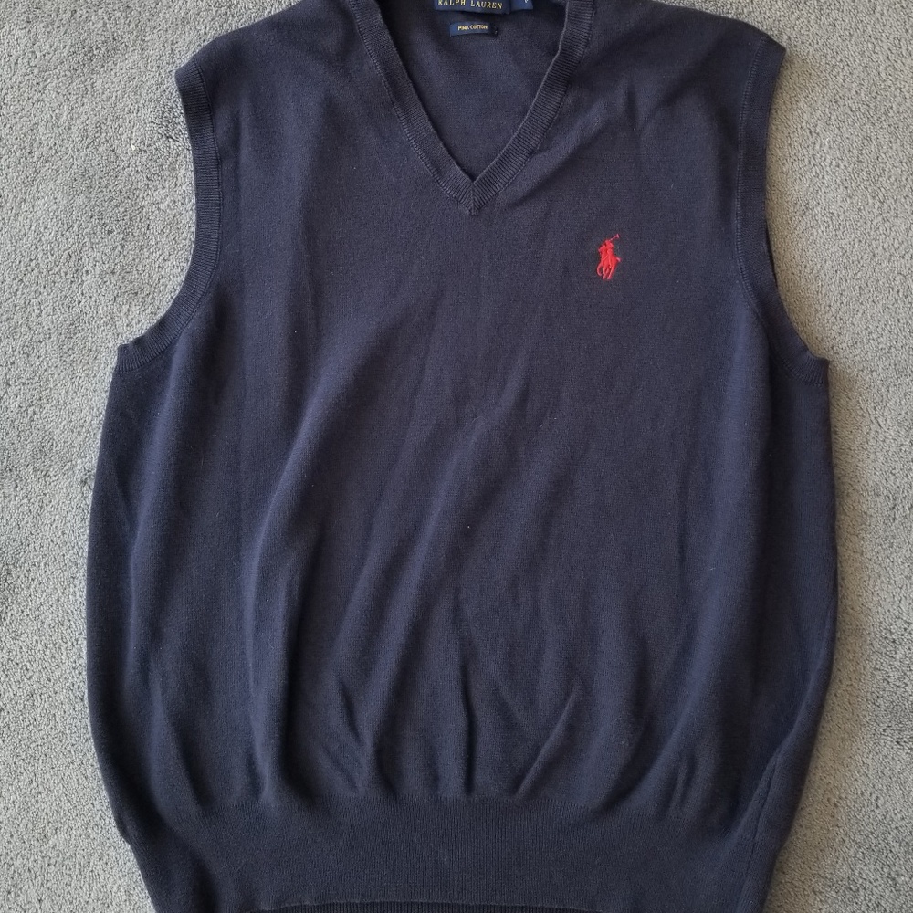 Polo Ralph Lauren Blue Sweater Vest Size Medium